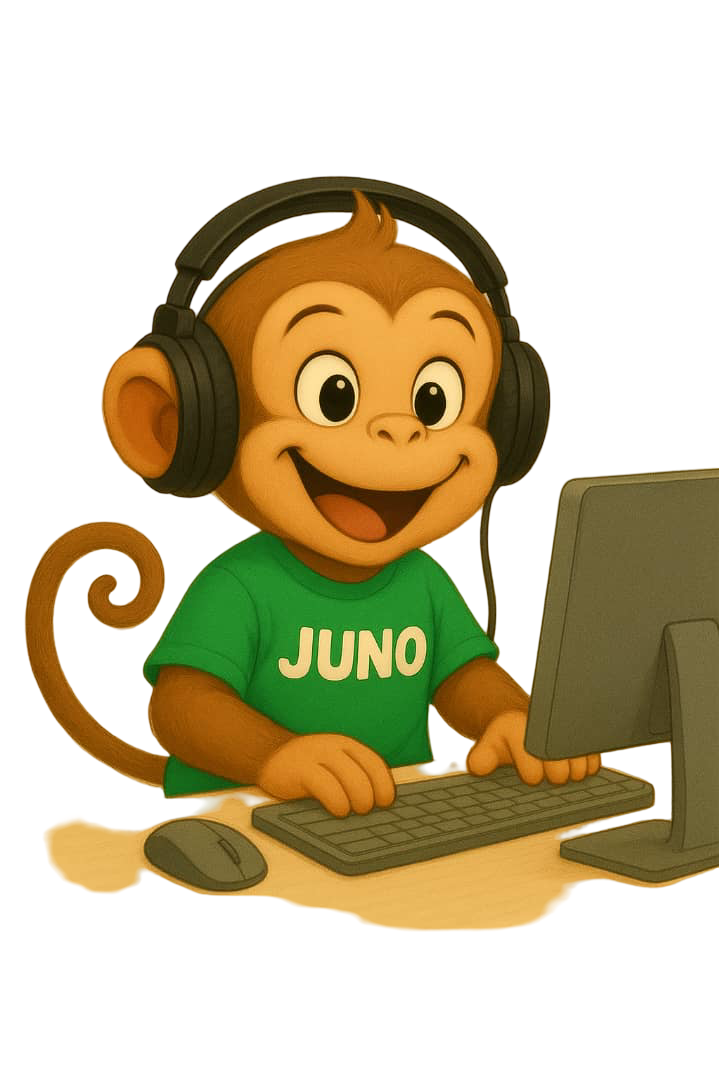 Juno on Headphone attending Teletheraphy online